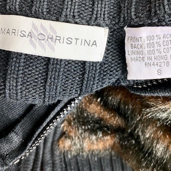 Marisa Christina Faux Fur Vest Brown Black Women’s Size S - Picture 6 of 8